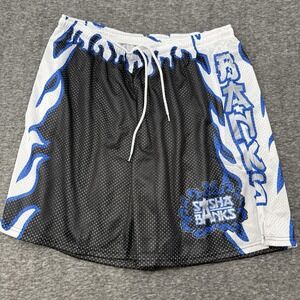 Chalk Line WWE Sasha Banks Mesh Shorts Men's Size 2XL New Black Blue Graphic